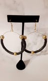 Elle Shanell Black and Gold Clay Beads Hoop Earrings