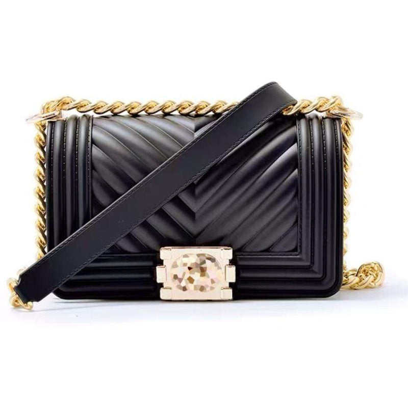 Elle Shanell Black Matte Jelly Bag