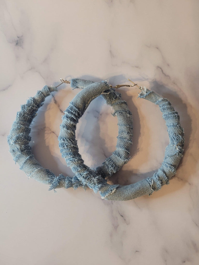 Elle Shanell Denim Hoop Earrings