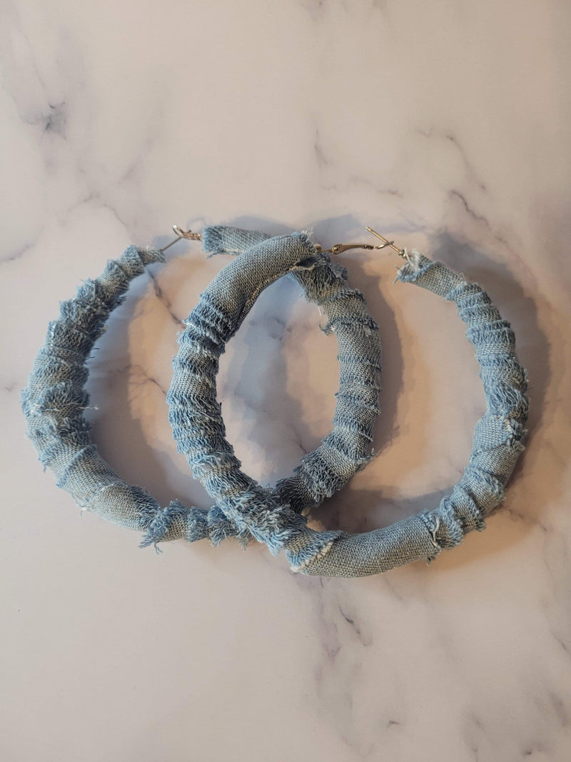 Elle Shanell Denim Hoop Earrings