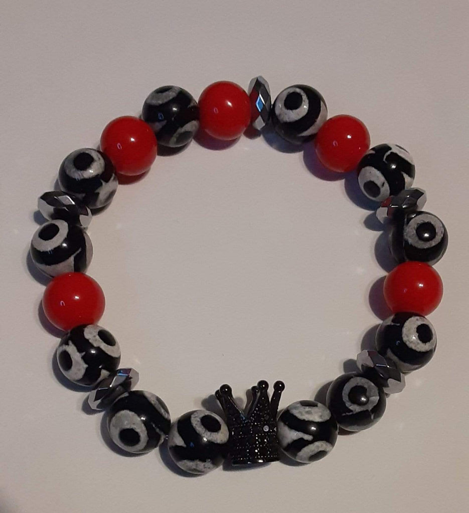 Elle Shanell Men's Black and Red Bracelet