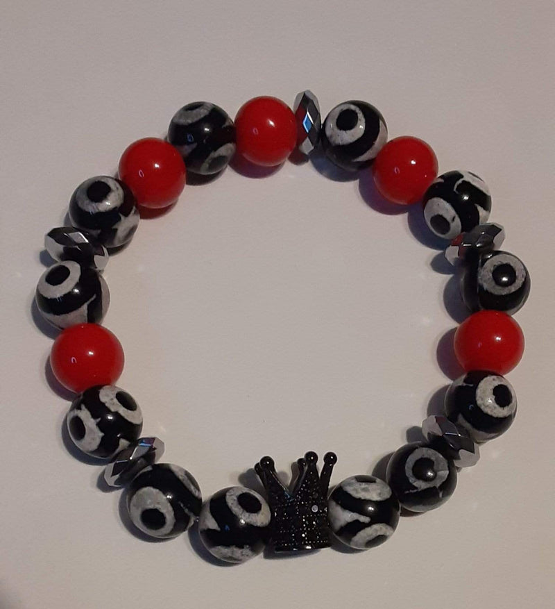 Elle Shanell Men's Black and Red Bracelet