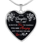 ShineOn Fulfillment Jewelry Luxury Necklace (Silver) / No Daughter Heart Necklace