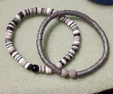 Elle Shanell Black White and Grey Men's Clay Beads Bracelet