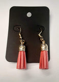 Elle Shanell Coral Small Tassel Earrings