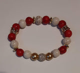 Elle Shanell Cream and Red Men's Cream and Red Bracelet