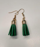 Elle Shanell Green Small Tassel Earrings