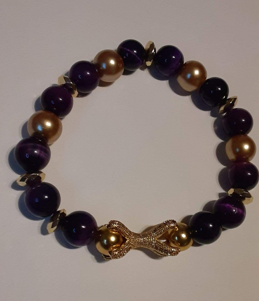 Elle Shanell Men's Purple and Gold Bracelet