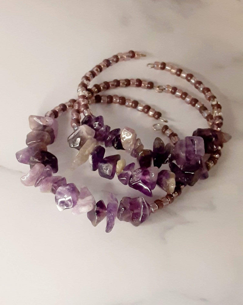 Elle Shanell Purple Chip Beads Bracelet