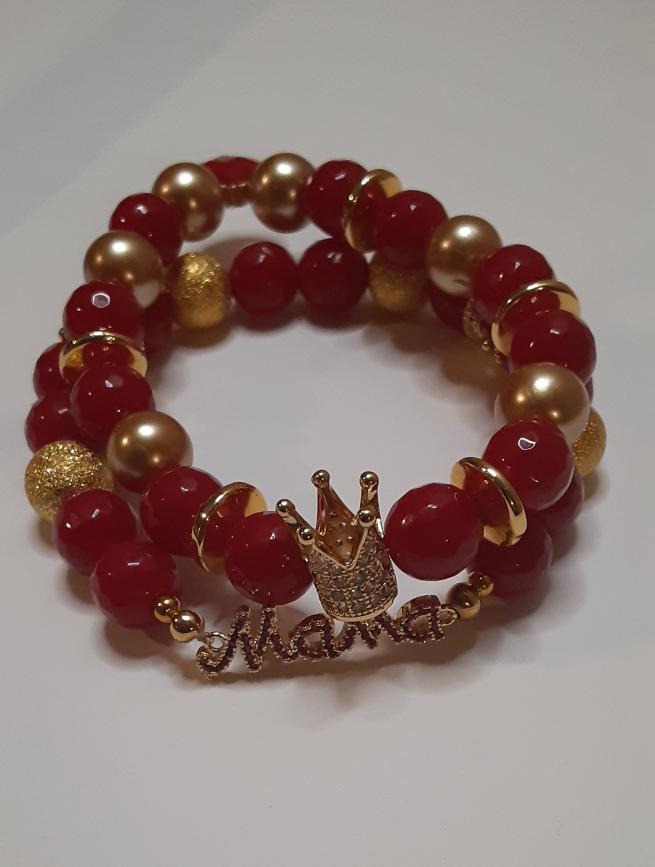Elle Shanell Red and Gold Mother's Day Bracelet