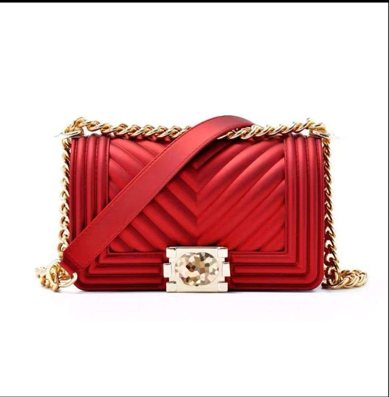 Elle Shanell Red Matte Jelly Bag