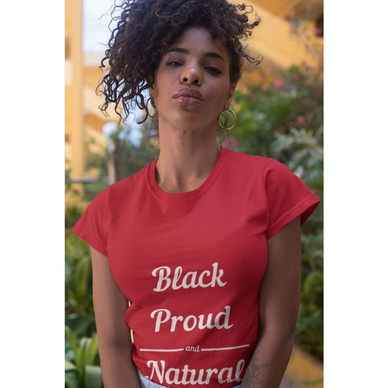Elle Shanell Red / S Black Proud Natural T Shirt