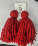 Elle Shanell Red Yarn Tassel Earrings