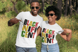 Image of a black couple wearing Blacknificent T-Shirt