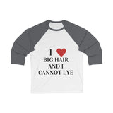 Printify Long-sleeve White/ Asphalt / L Big Hair Baseball Shirt