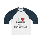 Printify Long-sleeve White/ Navy / S Big Hair Baseball Shirt