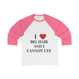 Printify Long-sleeve White/ Neon Pink / S Big Hair Baseball Shirt