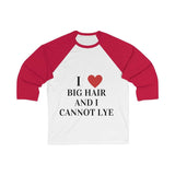 Printify Long-sleeve White/ Red / S Big Hair Baseball Shirt