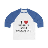 Printify Long-sleeve White/ True Royal / S Big Hair Baseball Shirt