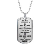 To My Husband Military Necklace